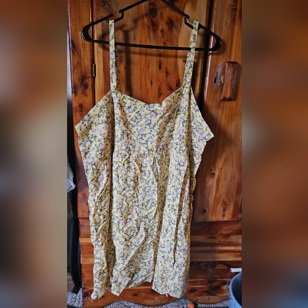 Torrid yellow ditsy floral print dress